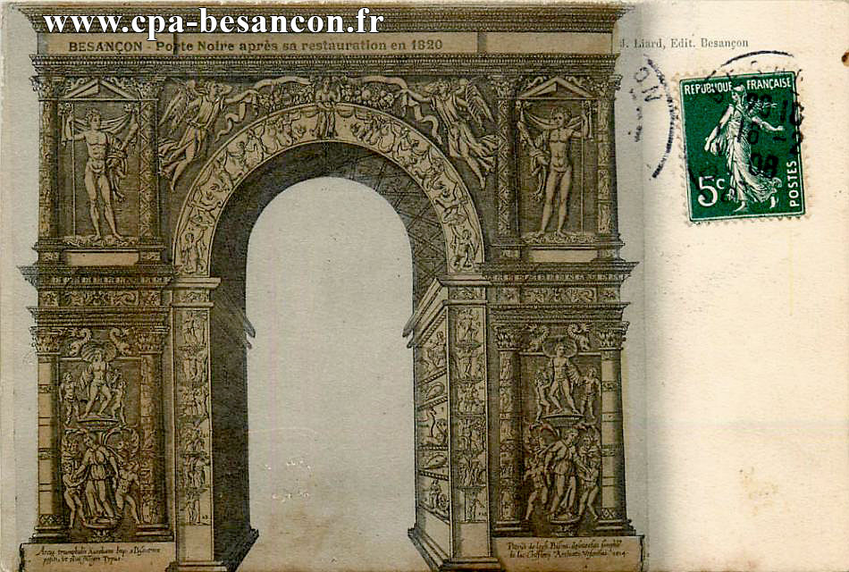 BESANÇON - Porte Noire après sa restauration en 1820